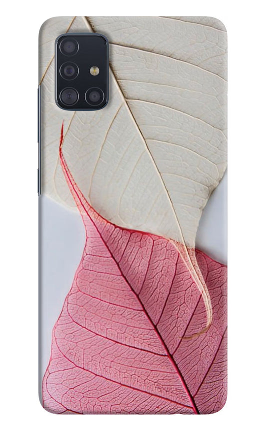 White Pink Leaf Case for Samsung A51 by Casekaro
