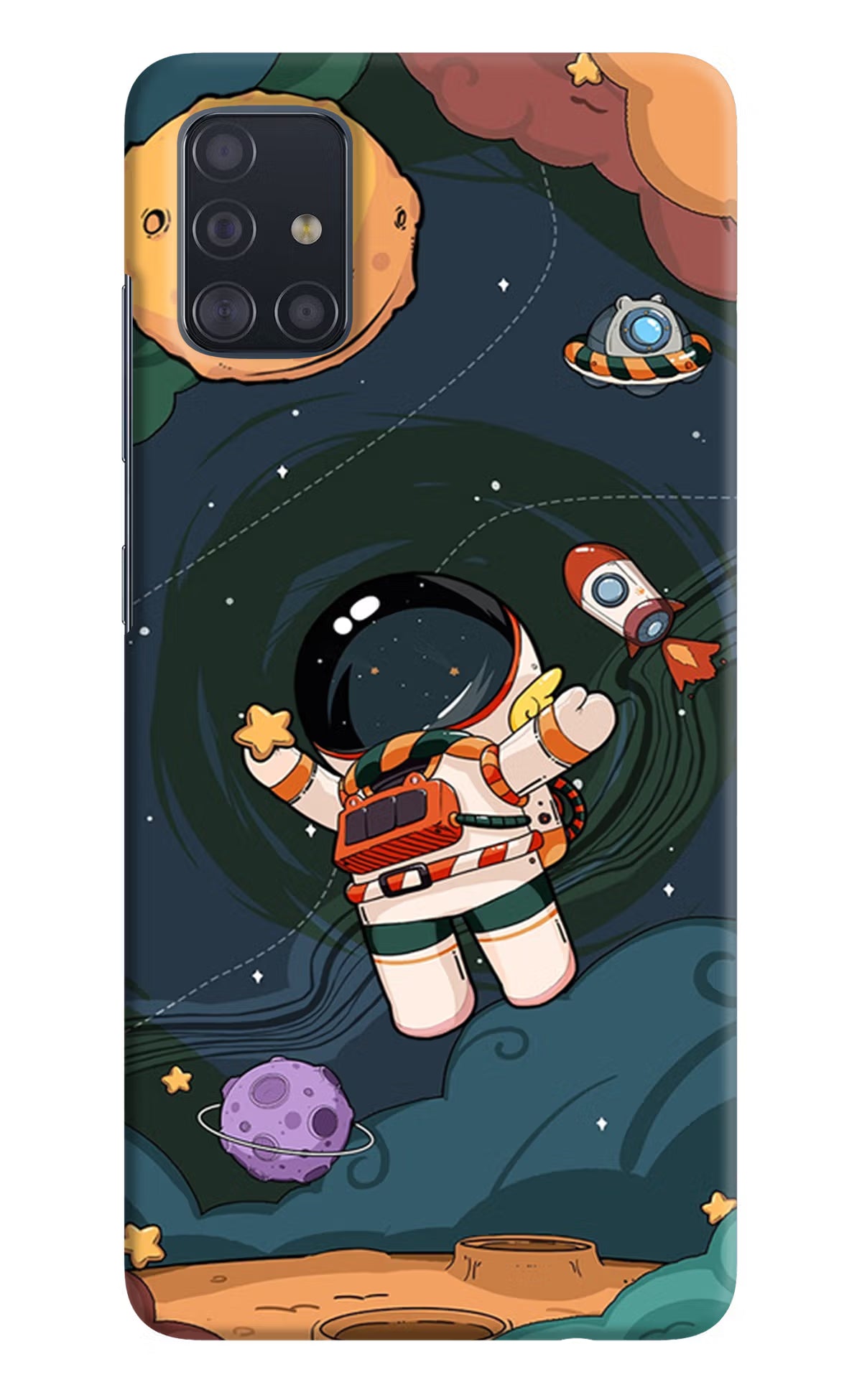 Cartoon Astronaut Case for Samsung A51 by Casekaro