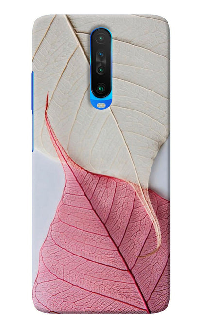 White Pink Leaf Poco X2 Back Cover