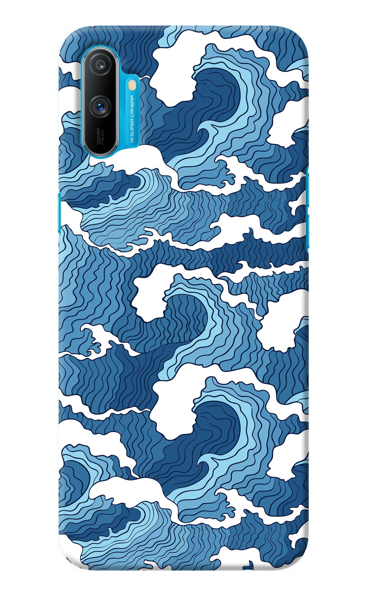 Blue Waves Realme C3 Back Cover