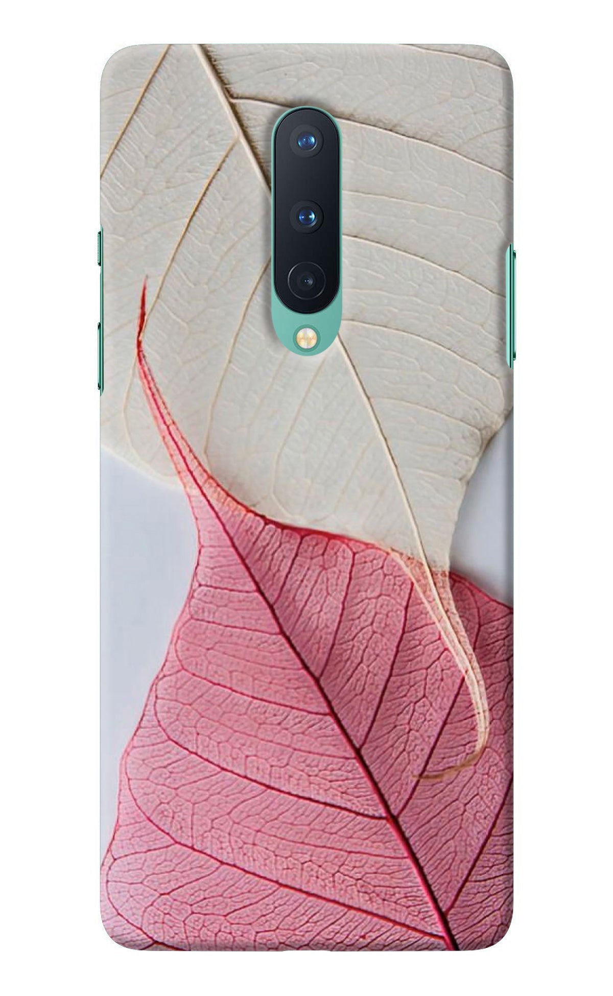 White Pink Leaf Oneplus 8 Back Cover