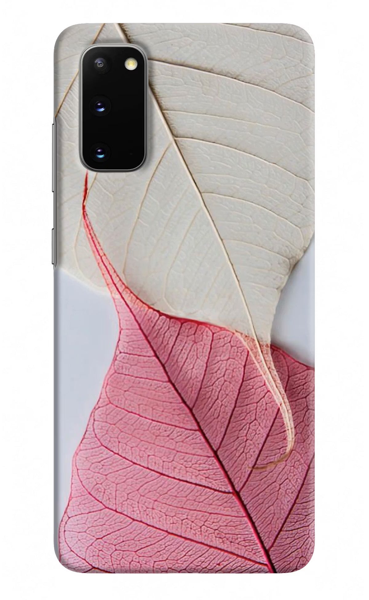 White Pink Leaf Case for Samsung S20 by Casekaro