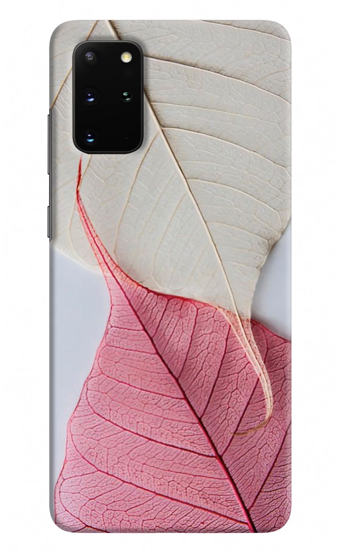 White Pink Leaf Case for Samsung S20 Plus by Casekaro