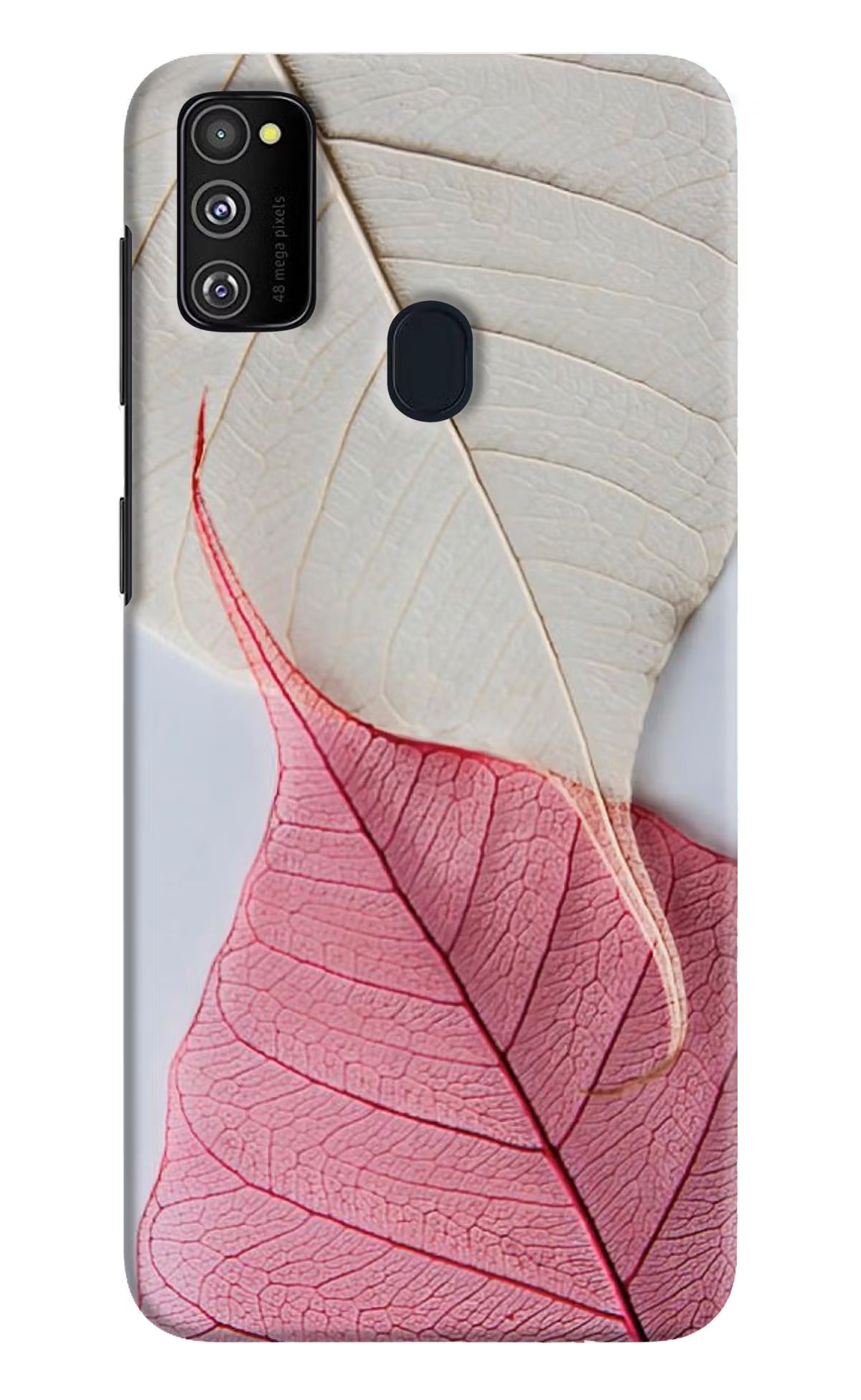 White Pink Leaf Case for Samsung M21 2020 by Casekaro