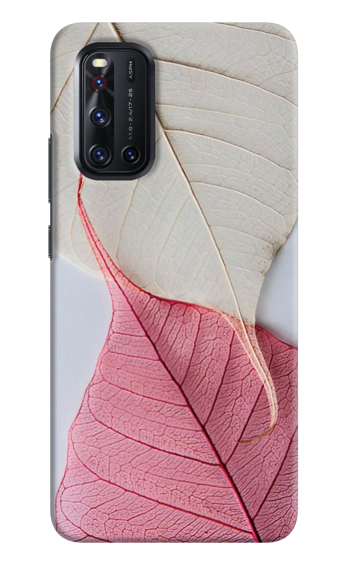White Pink Leaf Case for Vivo V19 by Casekaro