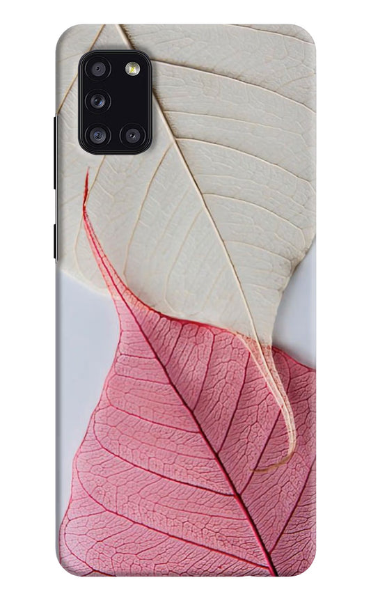 White Pink Leaf Case for Samsung A31 by Casekaro