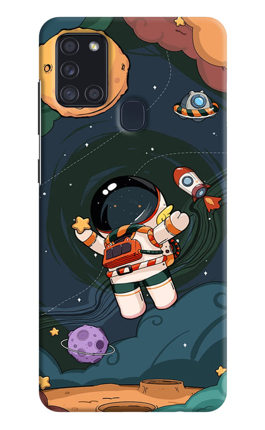 Cartoon Astronaut Case for Samsung A21s by Casekaro