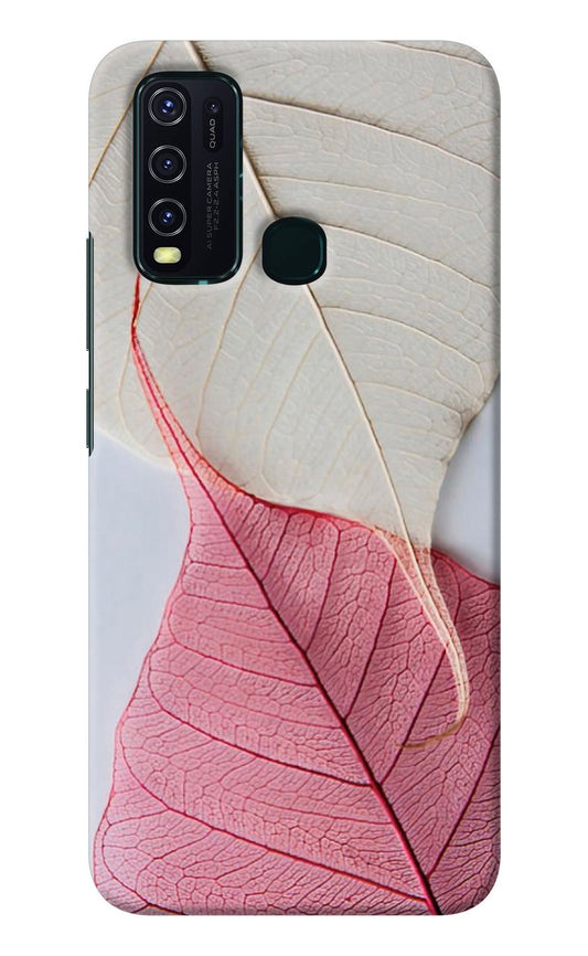 White Pink Leaf Vivo Y30/Y50 Back Cover