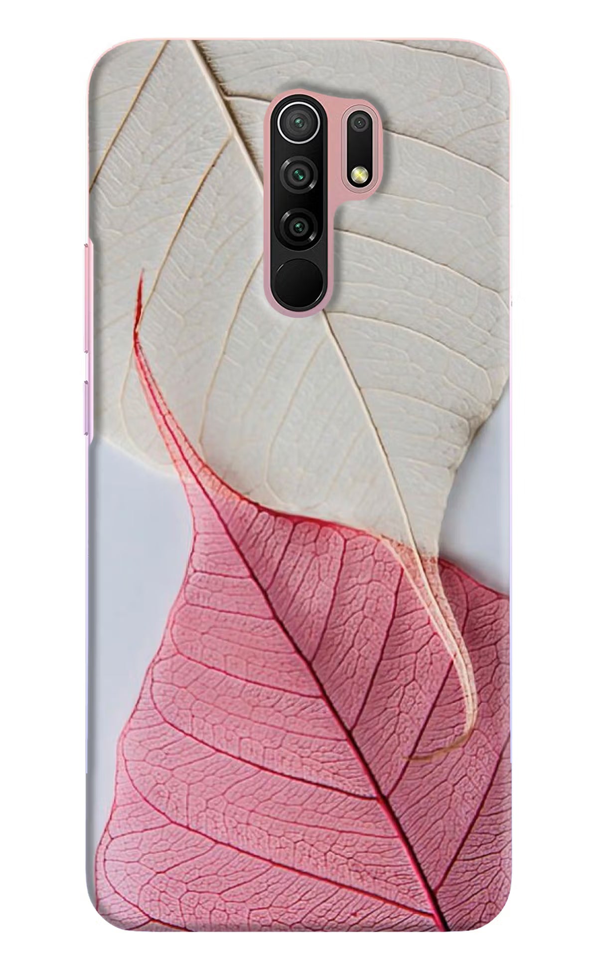 White Pink Leaf Case for Redmi 9 Prime/Poco M2/M2 reloaded by Casekaro