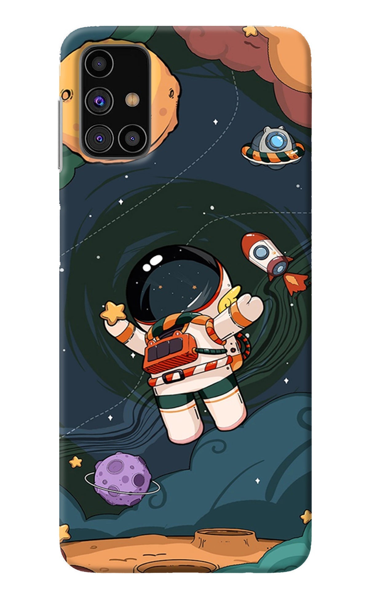 Cartoon Astronaut Samsung M31s Back Cover