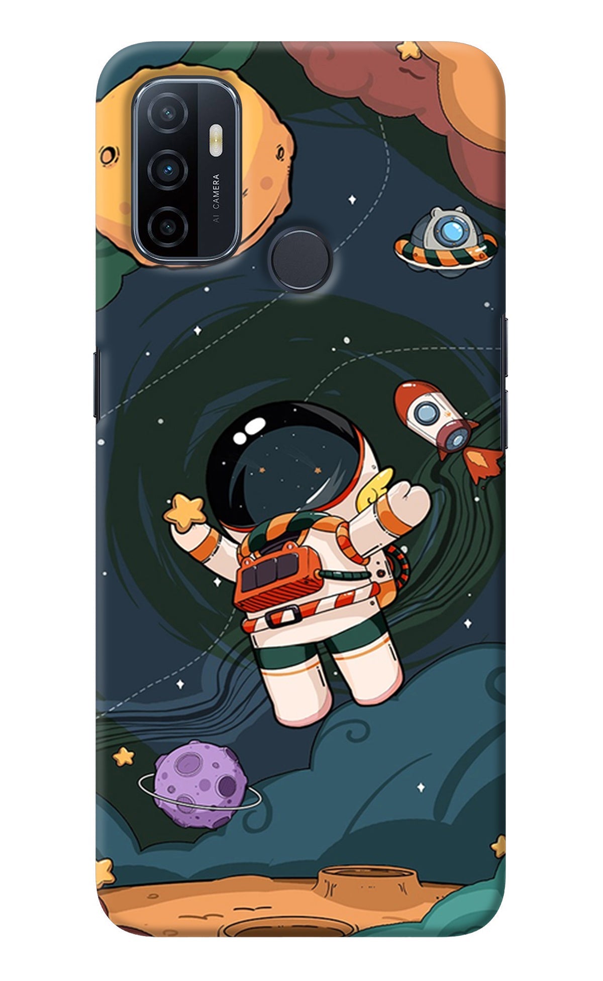 Cartoon Astronaut Oppo A53 2020 Back Cover