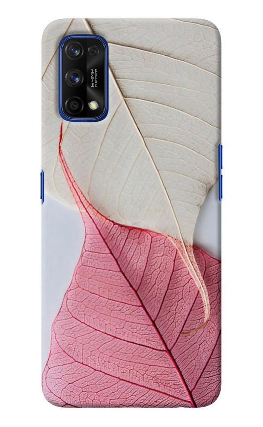 White Pink Leaf Realme 7 Pro Back Cover