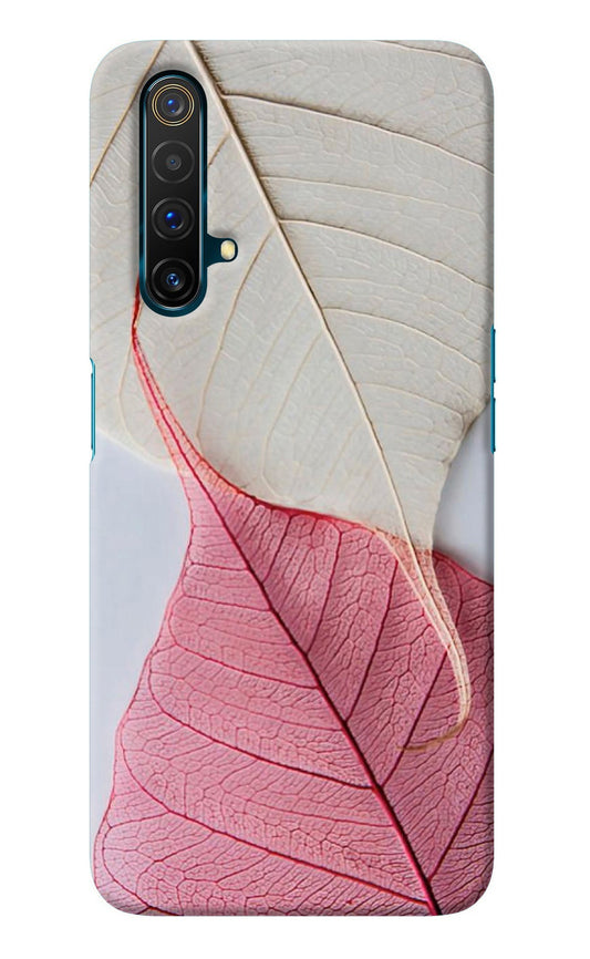 White Pink Leaf Realme X3 Back Cover