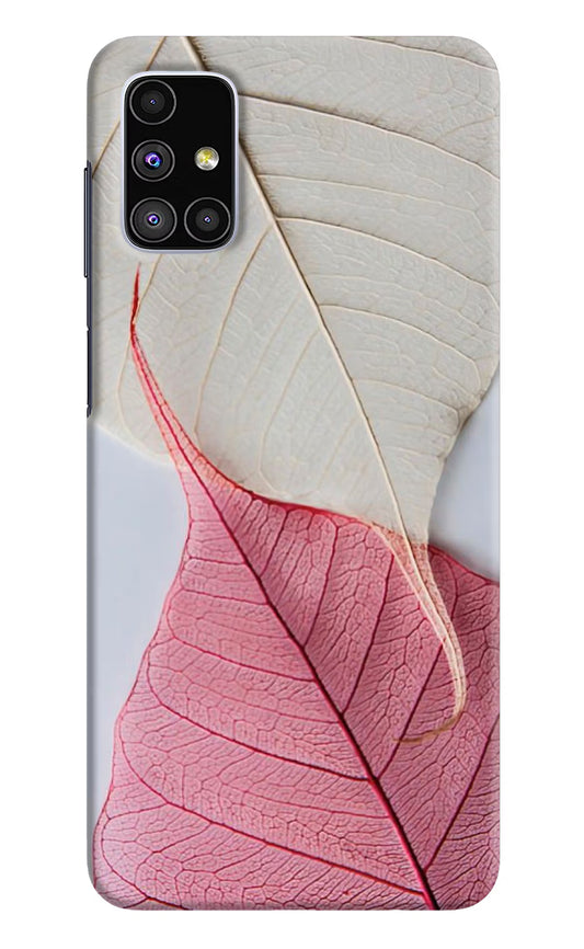 White Pink Leaf Case for Samsung M51 by Casekaro