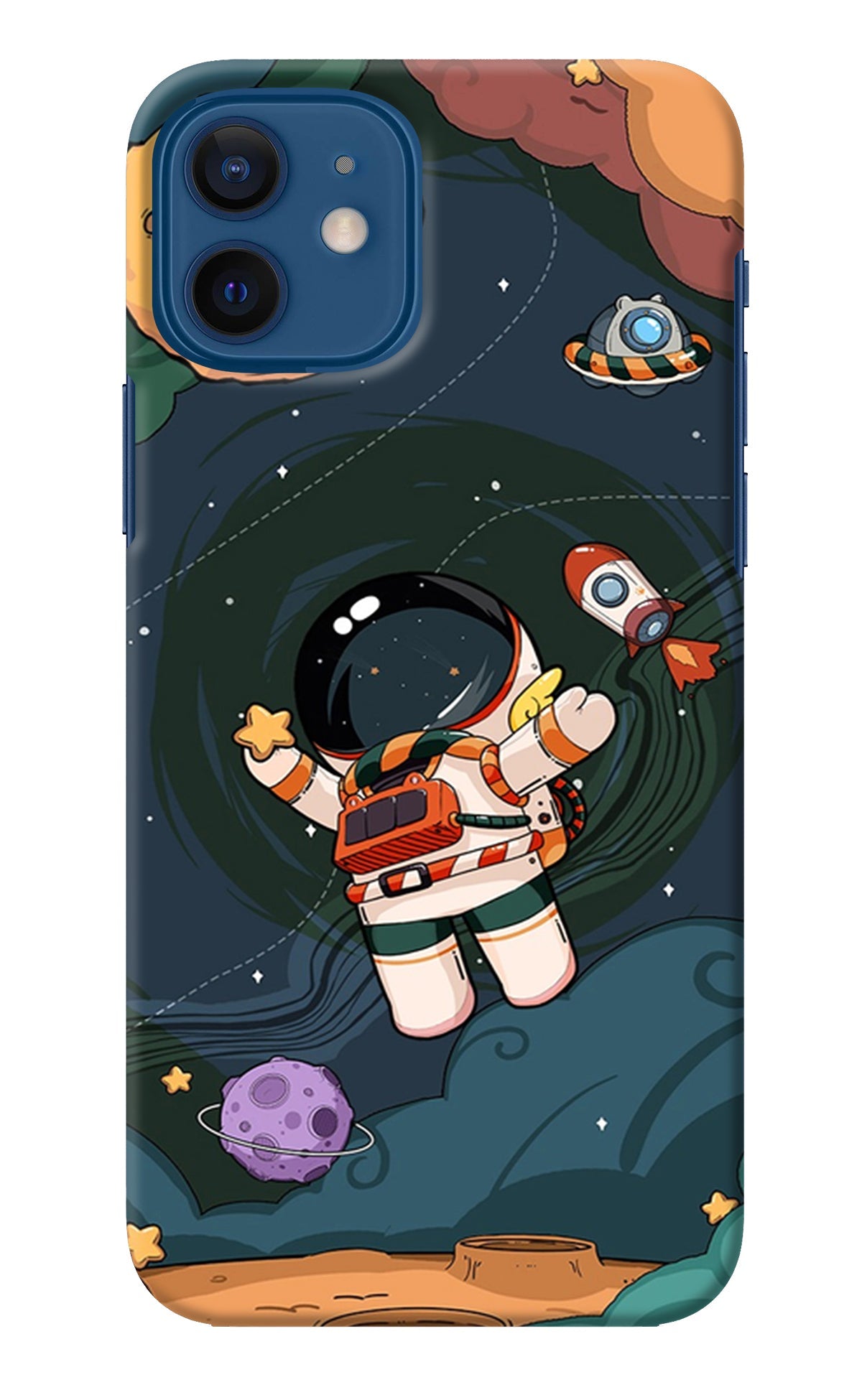 Cartoon Astronaut iPhone 12 Back Cover