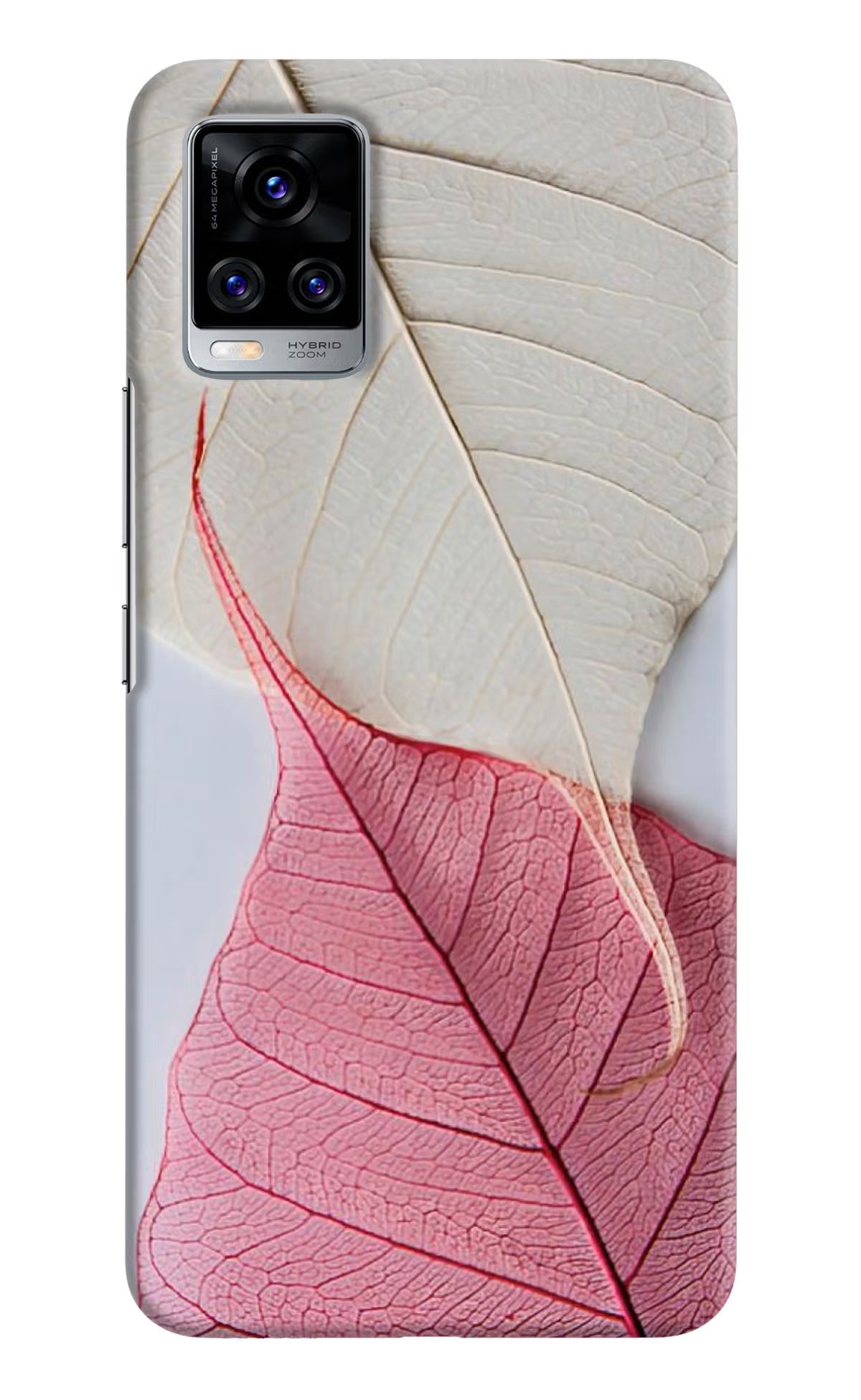 White Pink Leaf Case for Vivo V20 Pro by Casekaro