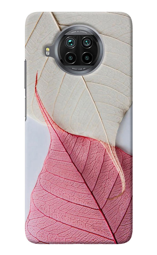 White Pink Leaf Mi 10i Back Cover