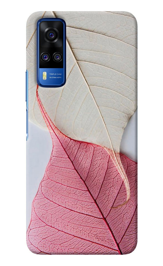 White Pink Leaf Vivo Y51A/Y51 2020 Back Cover