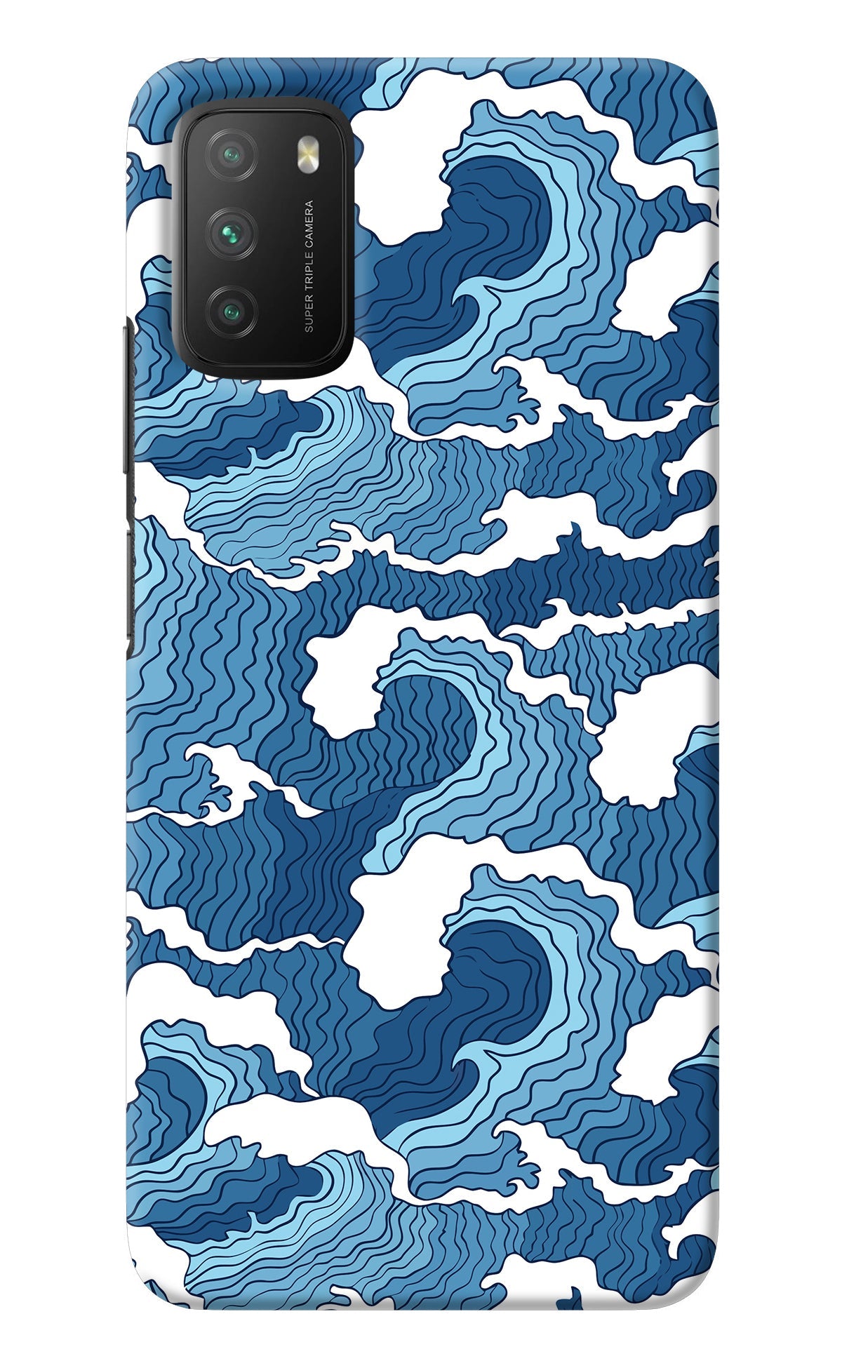 Blue Waves Poco M3 Back Cover