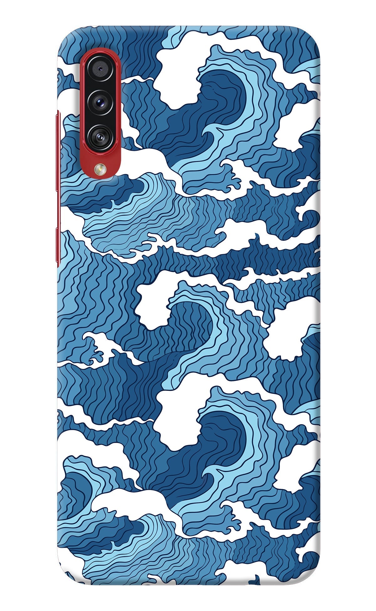 Blue Waves Samsung A70s Back Cover