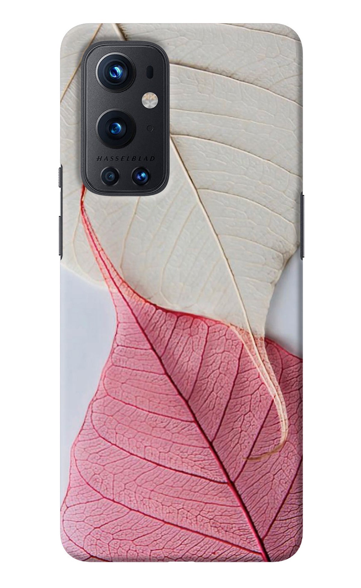 White Pink Leaf Oneplus 9 Pro Back Cover