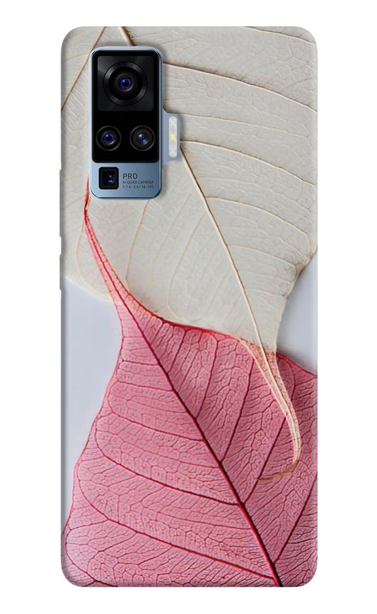 White Pink Leaf Case for Vivo X50 Pro by Casekaro