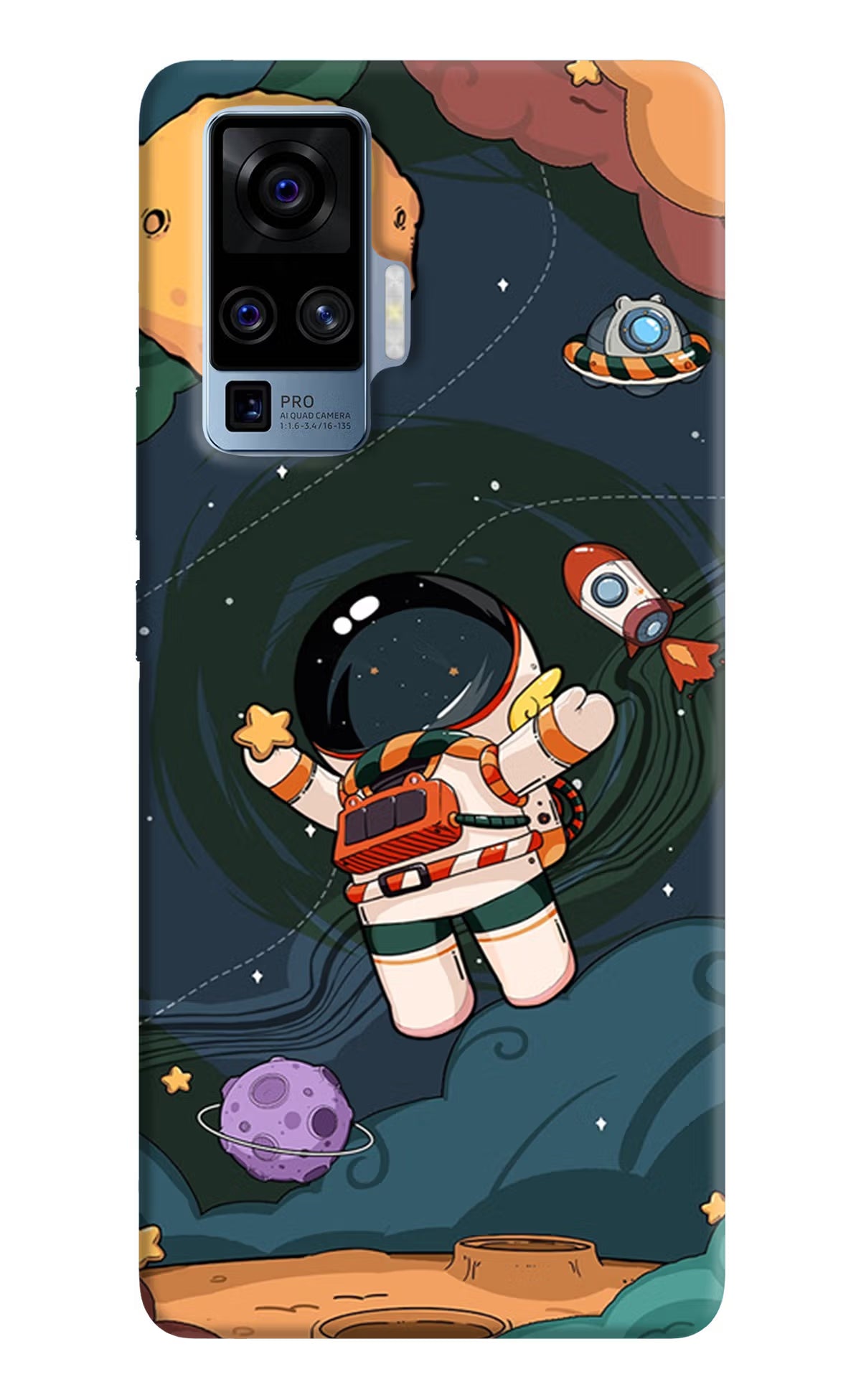 Cartoon Astronaut Case for Vivo X50 Pro by Casekaro