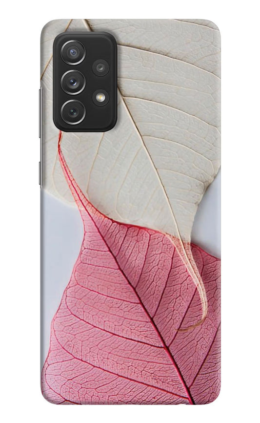 White Pink Leaf Case for Samsung A72 by Casekaro