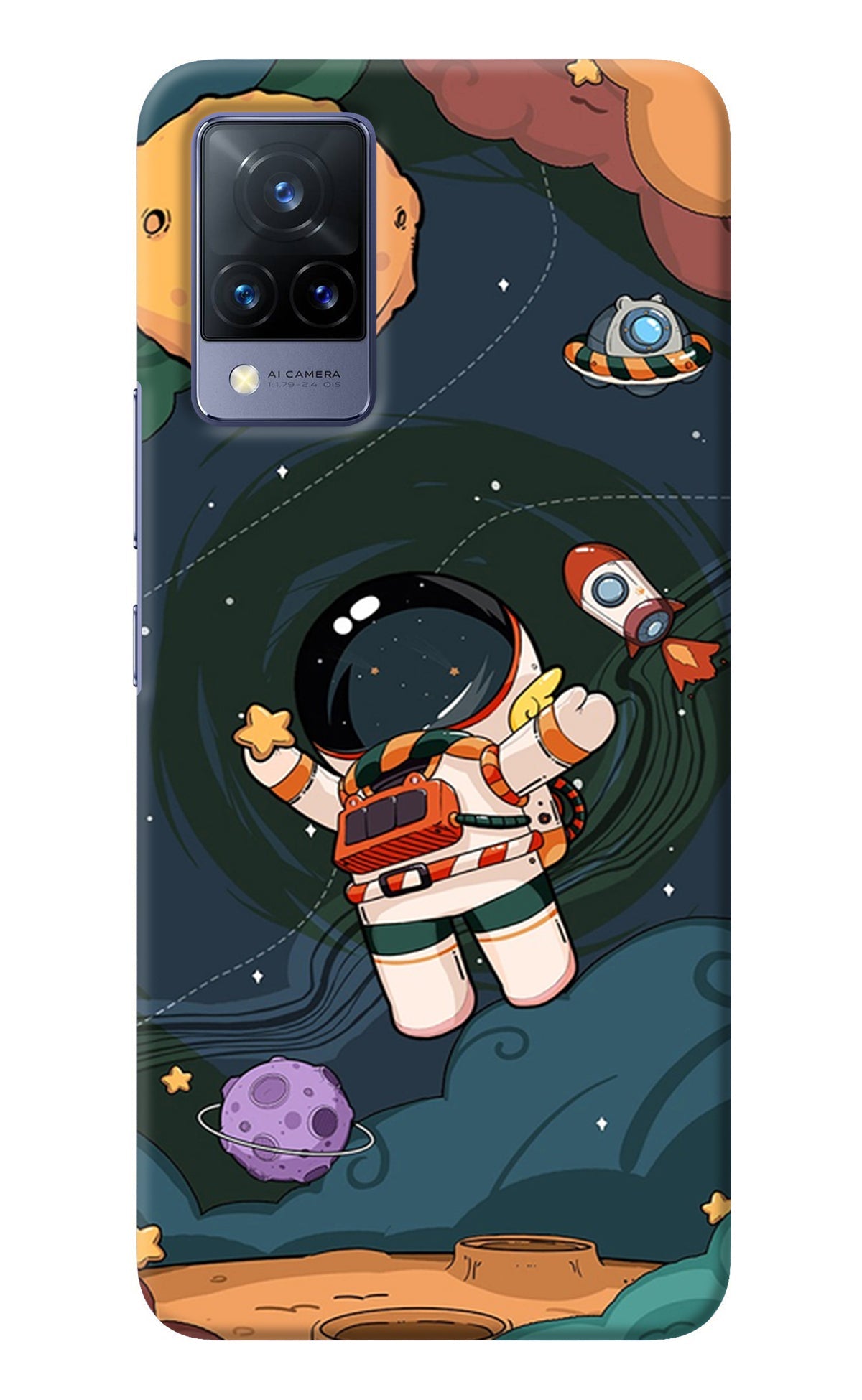 Cartoon Astronaut Vivo V21 Back Cover