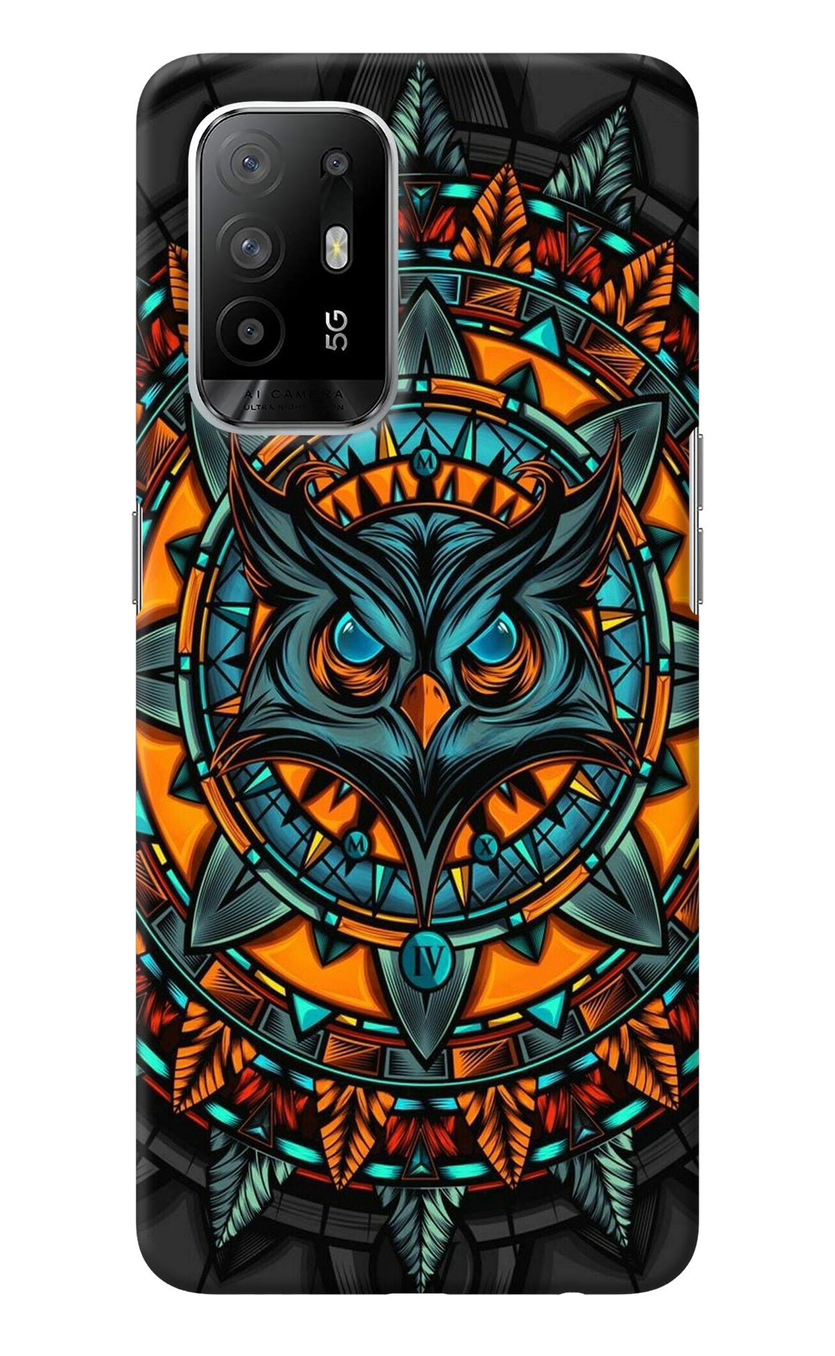 Angry Owl Art Oppo F19 Pro+ Back Cover