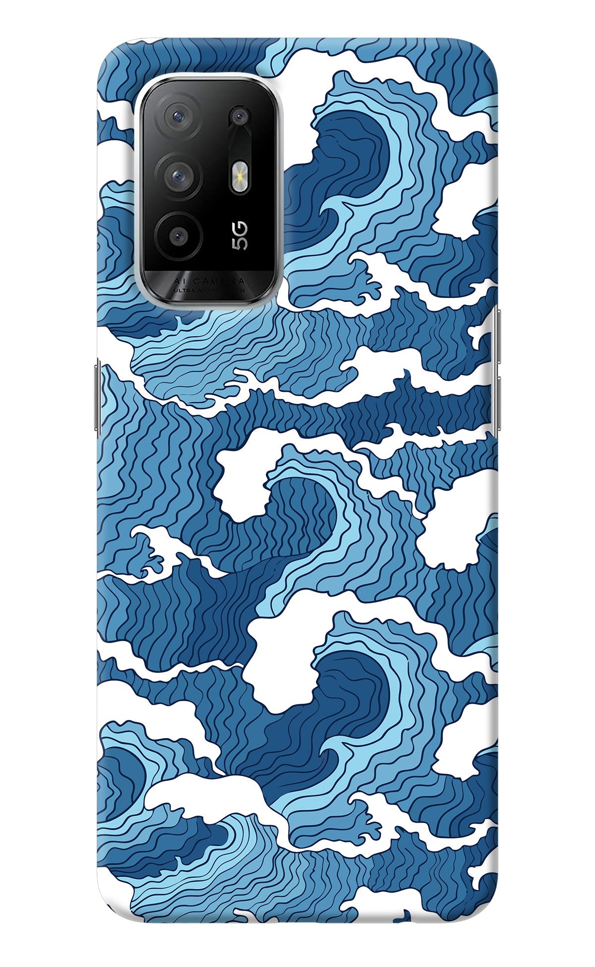 Blue Waves Oppo F19 Pro+ Back Cover