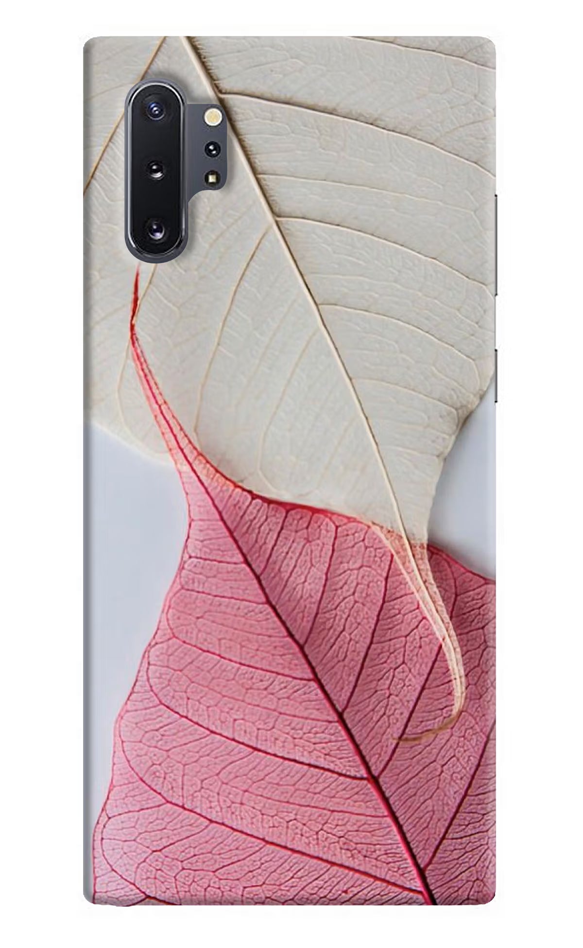 White Pink Leaf Case for Samsung Note 10 Plus by Casekaro