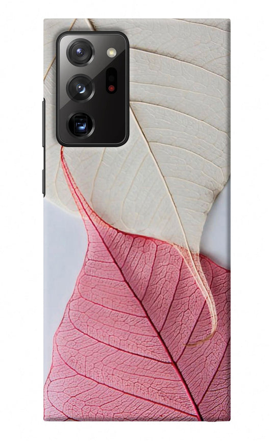 White Pink Leaf Samsung Note 20 Ultra Back Cover