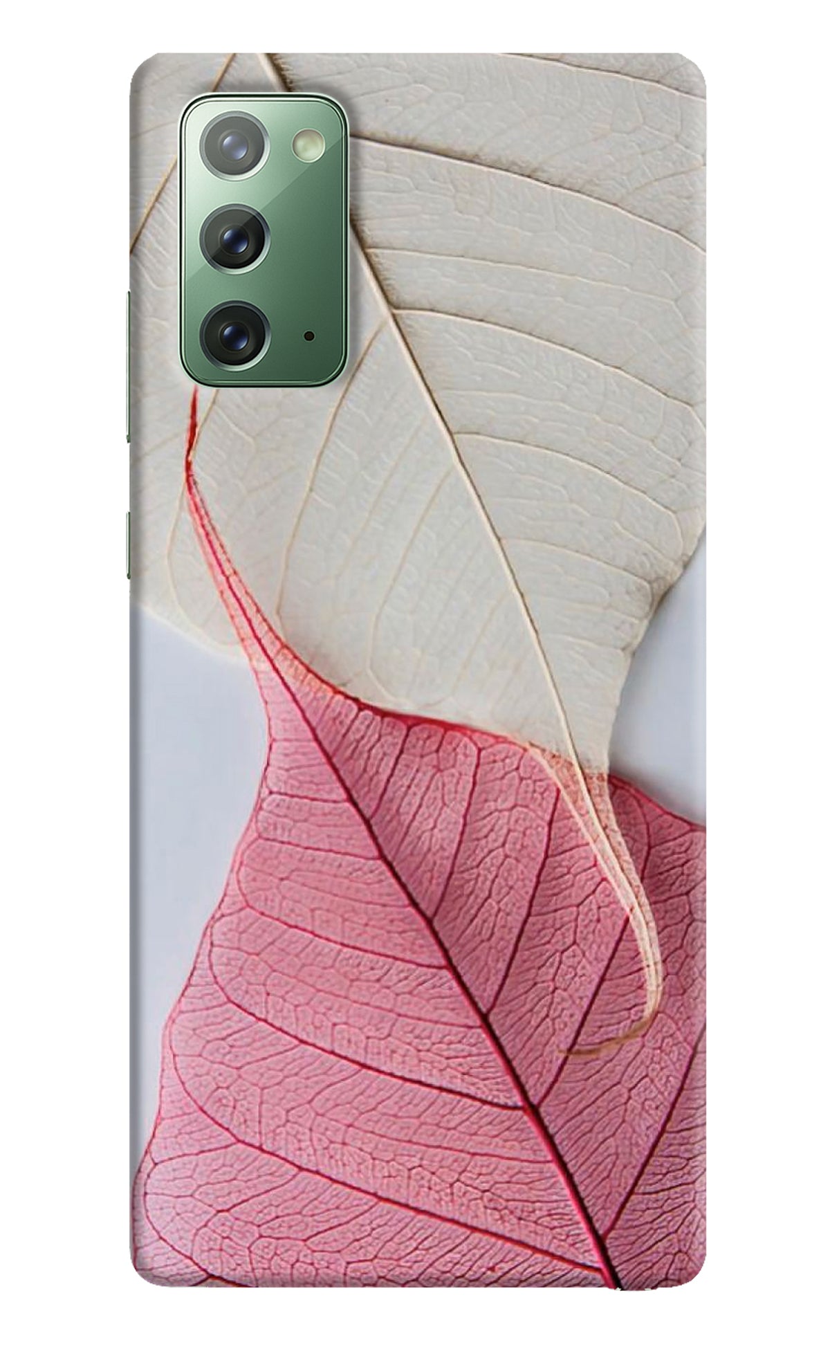 White Pink Leaf Case for Samsung Note 20