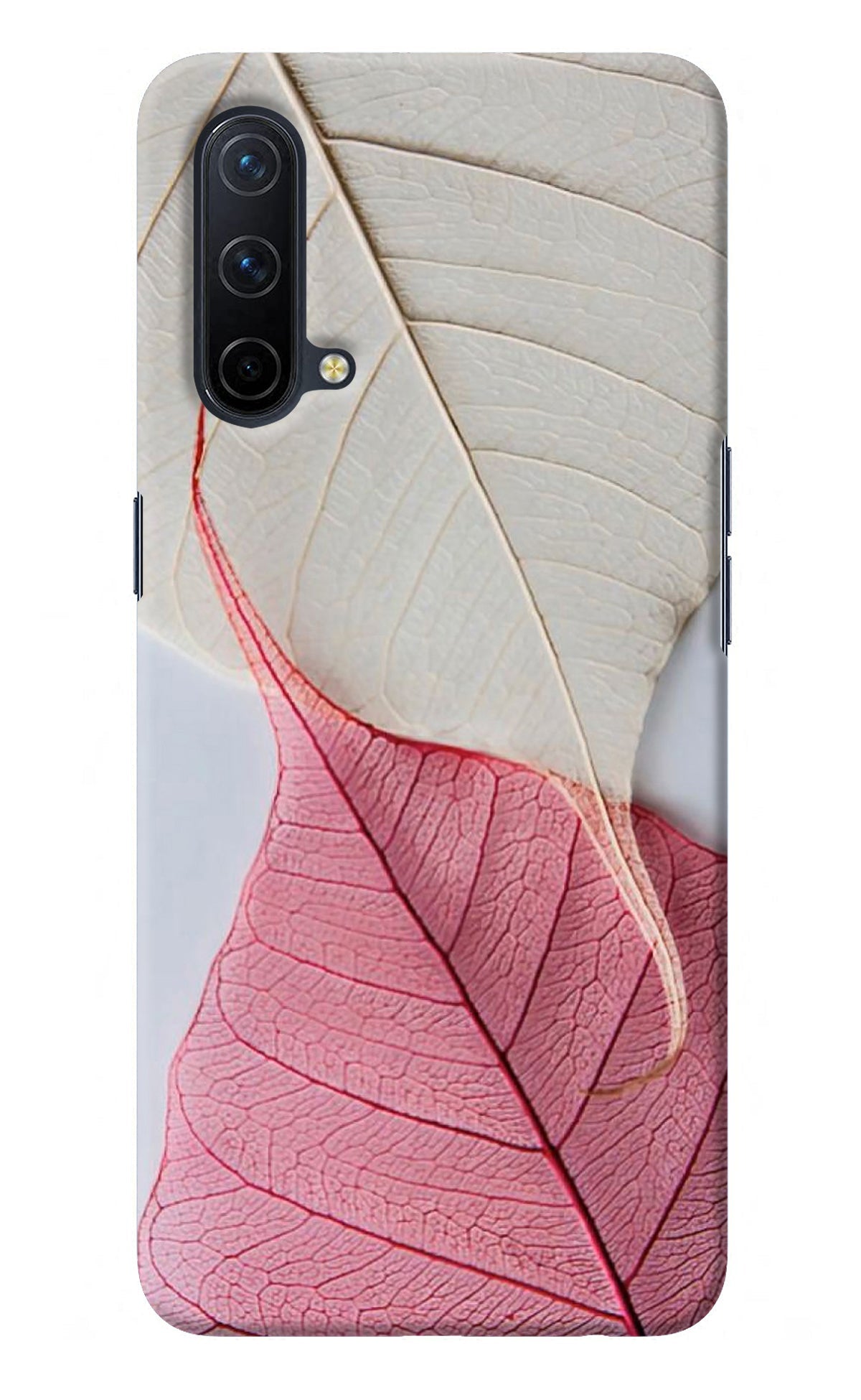 White Pink Leaf Oneplus Nord CE 5G Back Cover