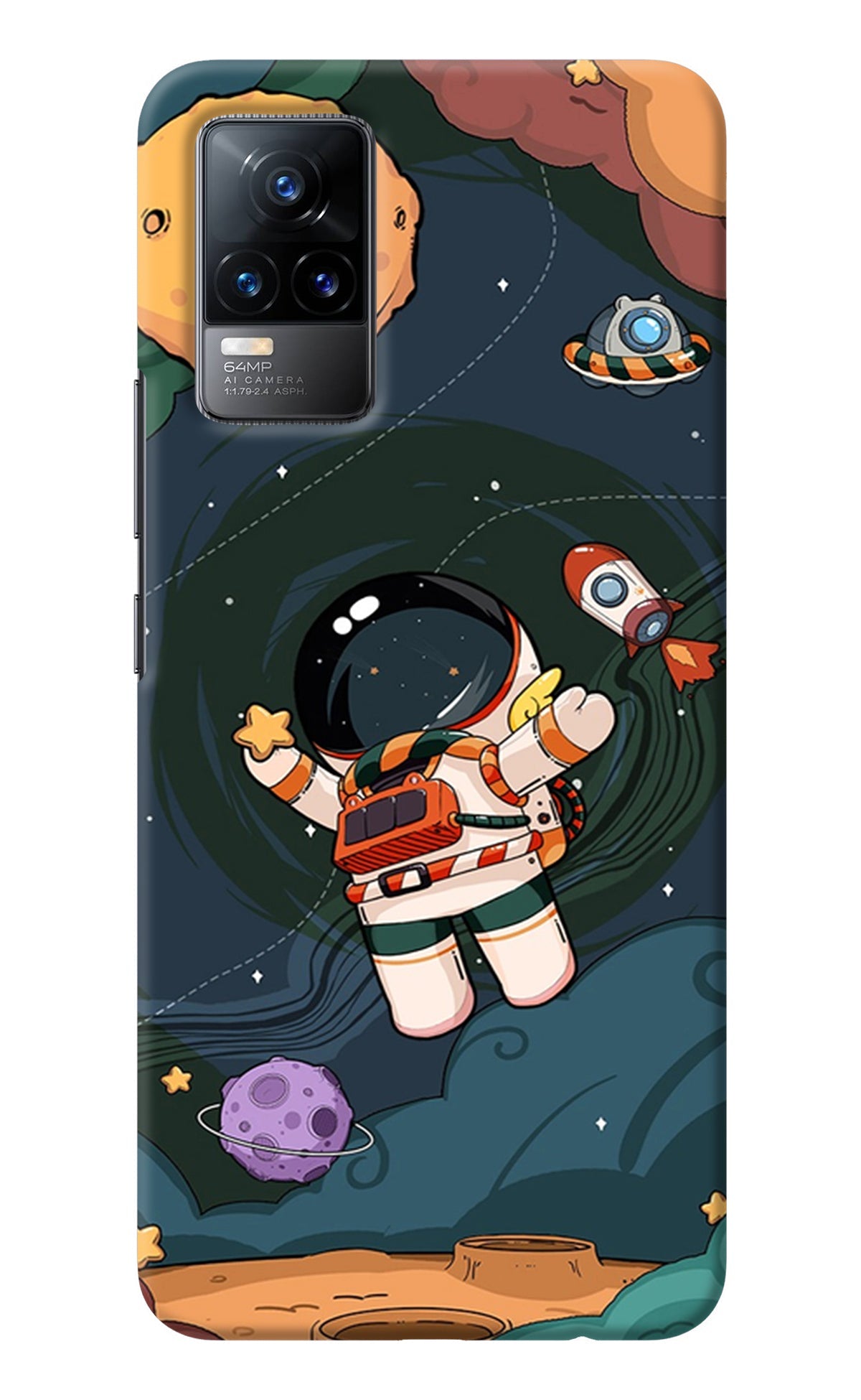 Cartoon Astronaut Vivo Y73/V21E 4G Back Cover