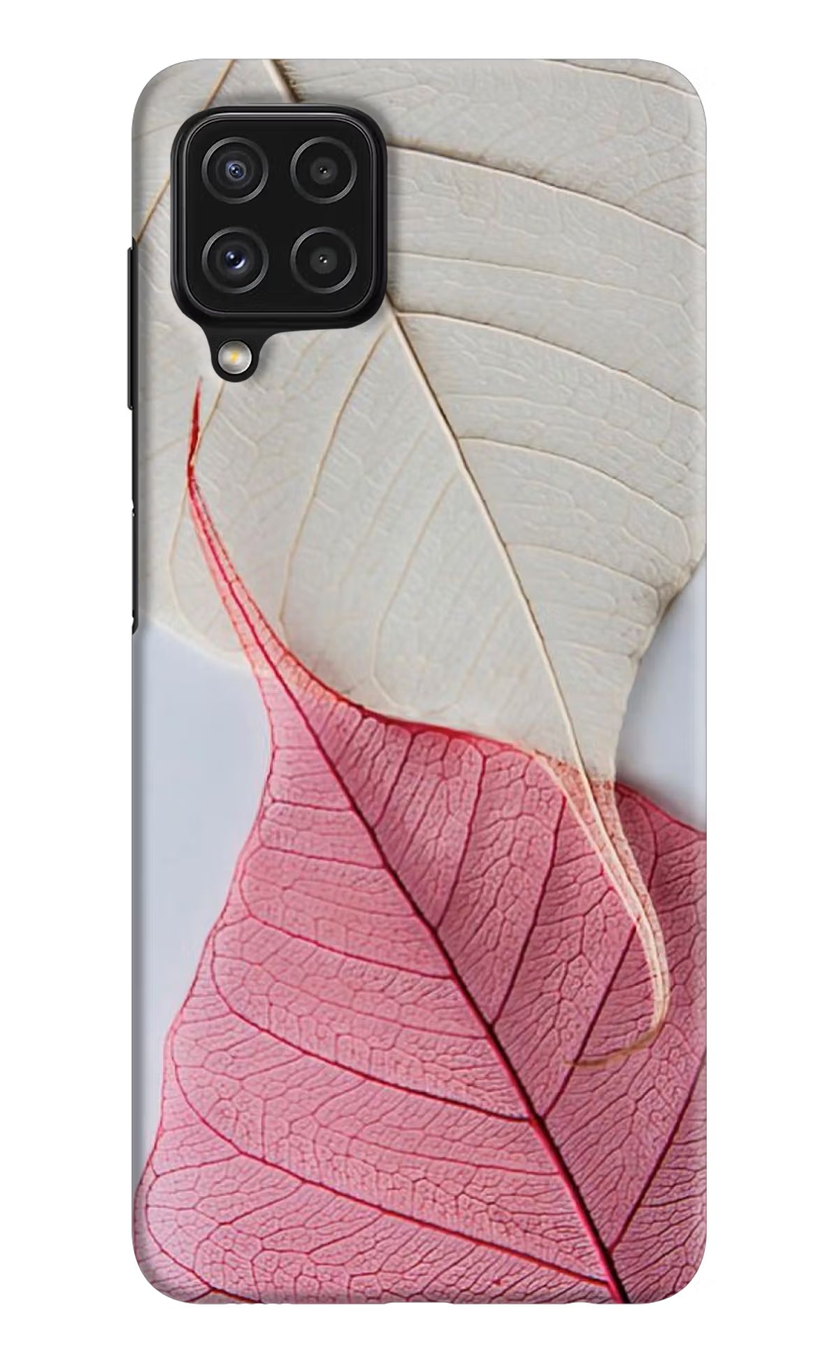 White Pink Leaf Case for Samsung M32 by Casekaro
