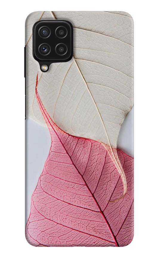 White Pink Leaf Case for Samsung M32 by Casekaro