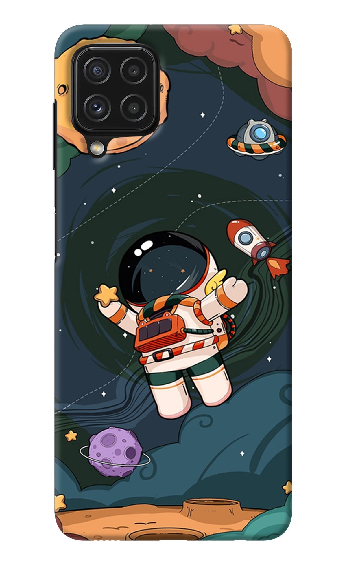 Cartoon Astronaut Samsung M32 Back Cover