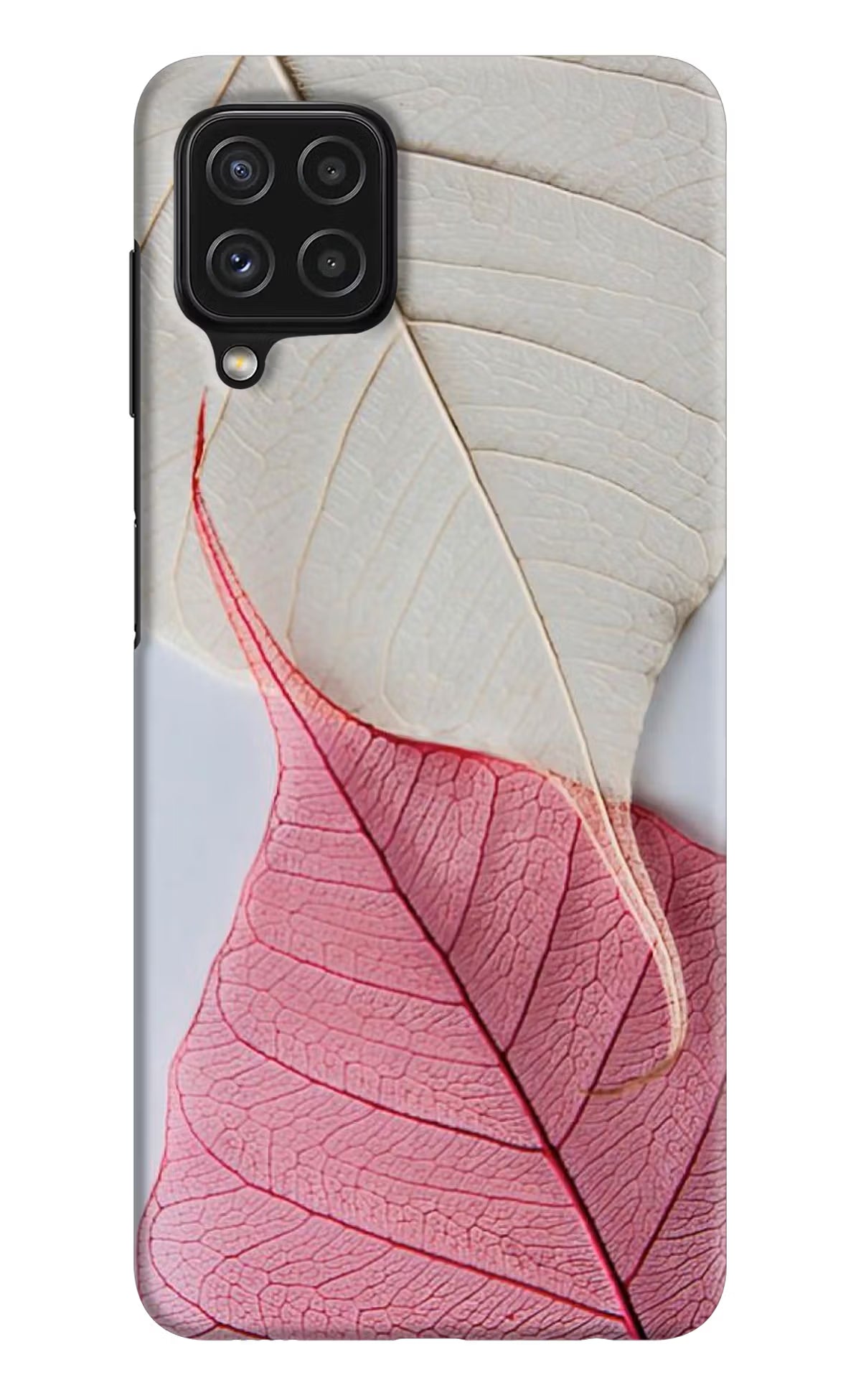 White Pink Leaf Case for Samsung A22 4G by Casekaro