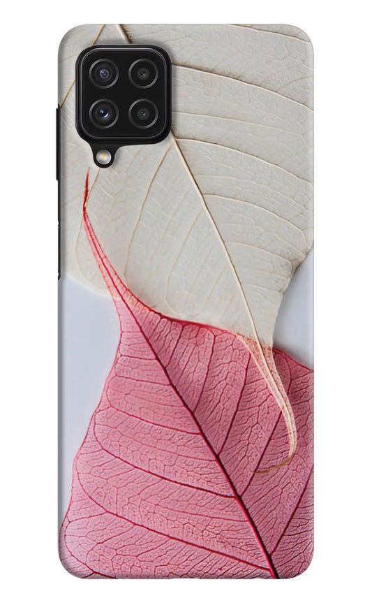White Pink Leaf Case for Samsung A22 4G by Casekaro