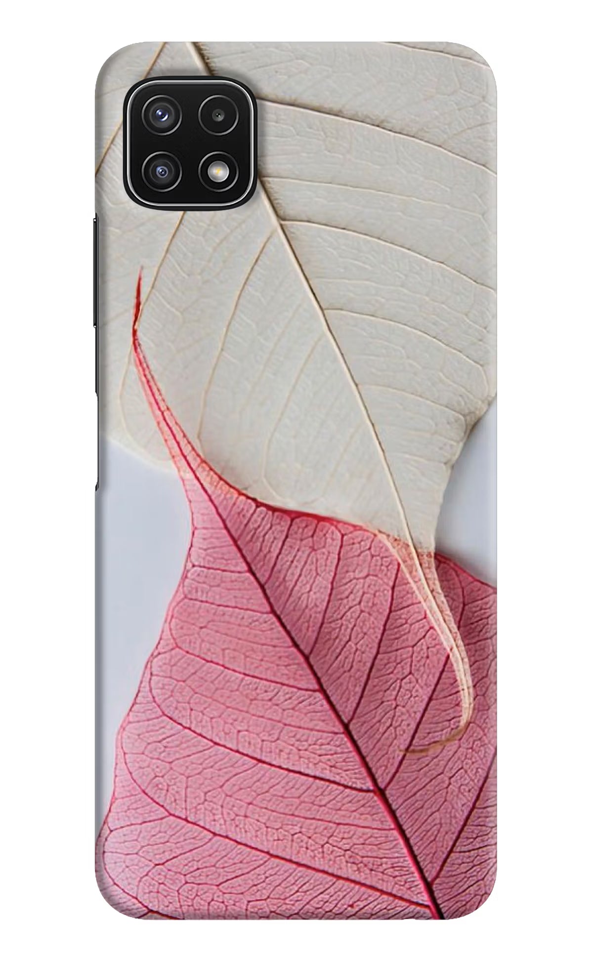 White Pink Leaf Case for Samsung A22 5G by Casekaro
