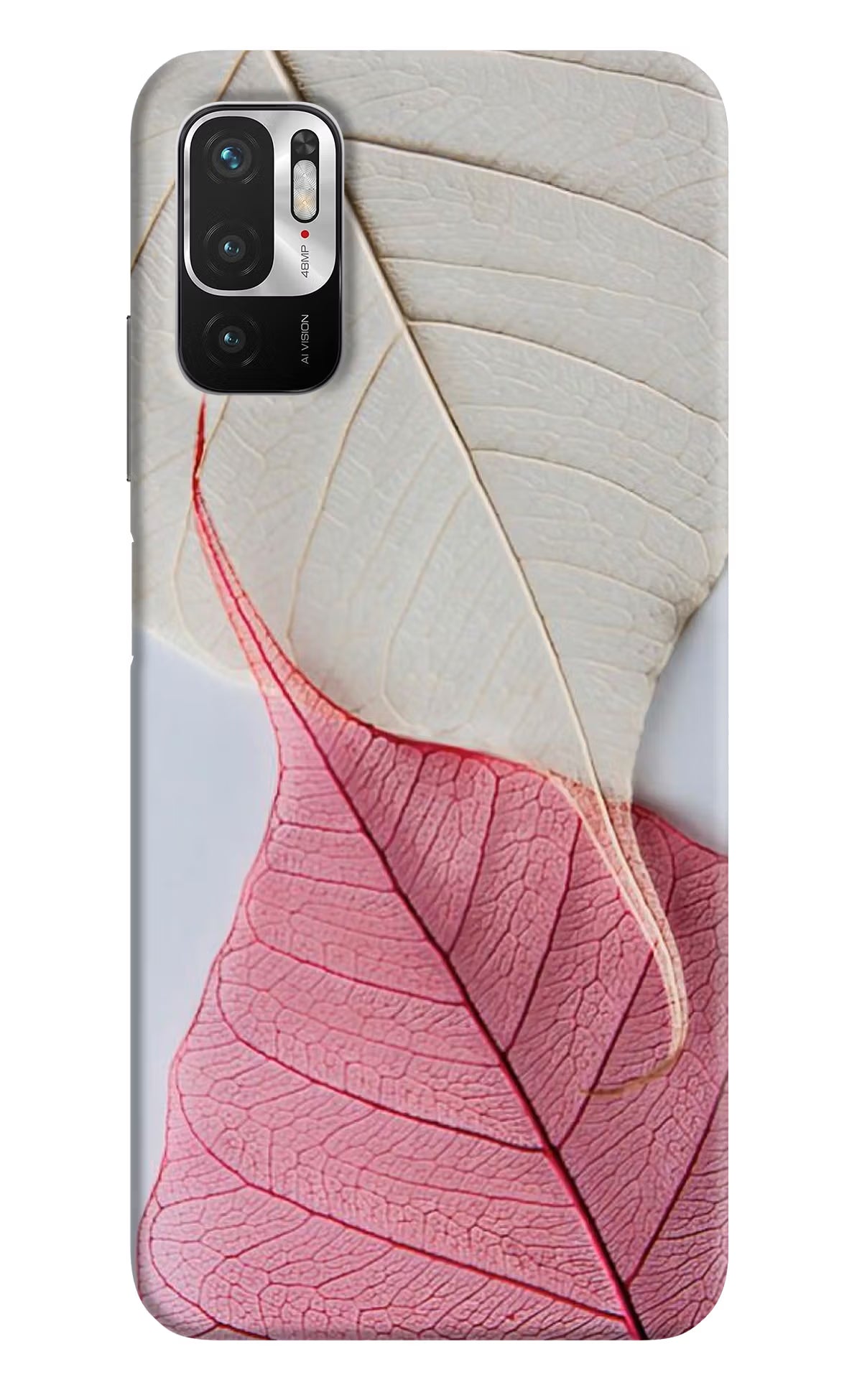 White Pink Leaf Case for Redmi Note 10T 5G by Casekaro