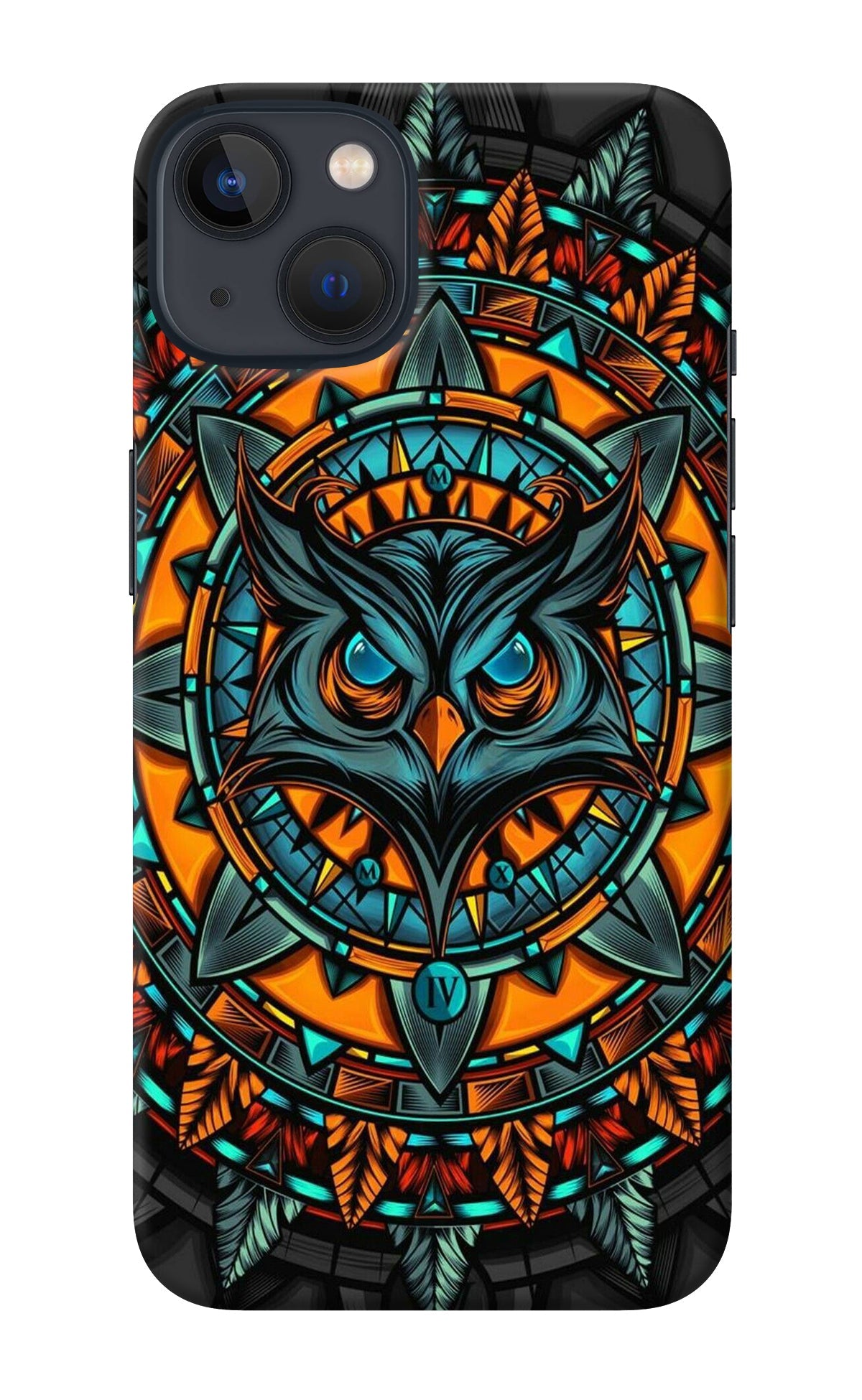 Angry Owl Art iPhone 13 Mini Back Cover