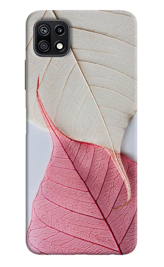 White Pink Leaf Case for Samsung F42 5G by Casekaro