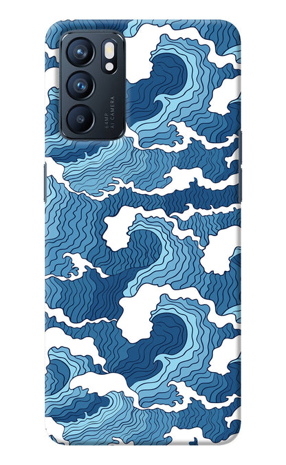 Blue Waves Oppo Reno6 5G Back Cover