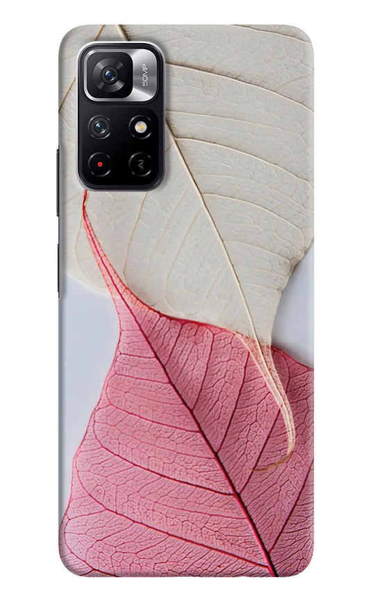 White Pink Leaf Case for Redmi Note 11T 5G by Casekaro