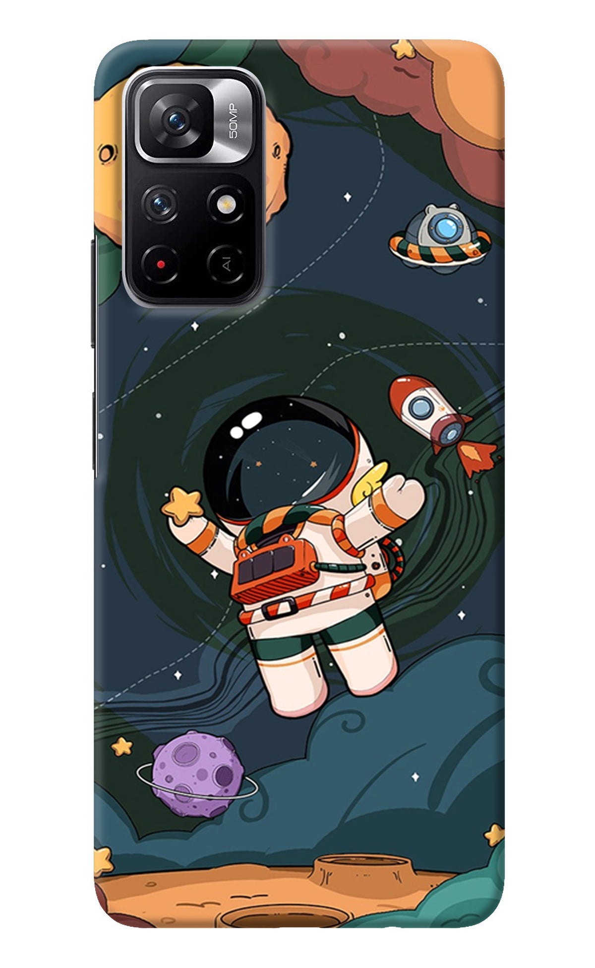 Cartoon Astronaut Redmi Note 11T 5G Back Cover