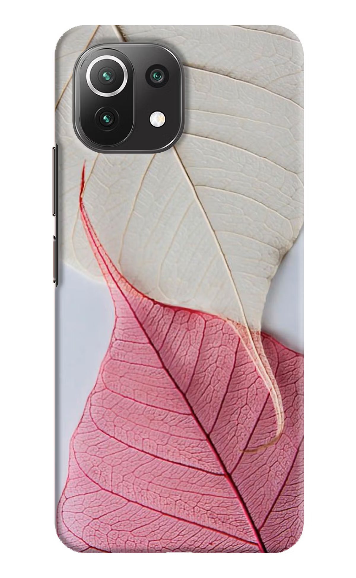 White Pink Leaf Case for Mi 11 Lite NE 5G by Casekaro