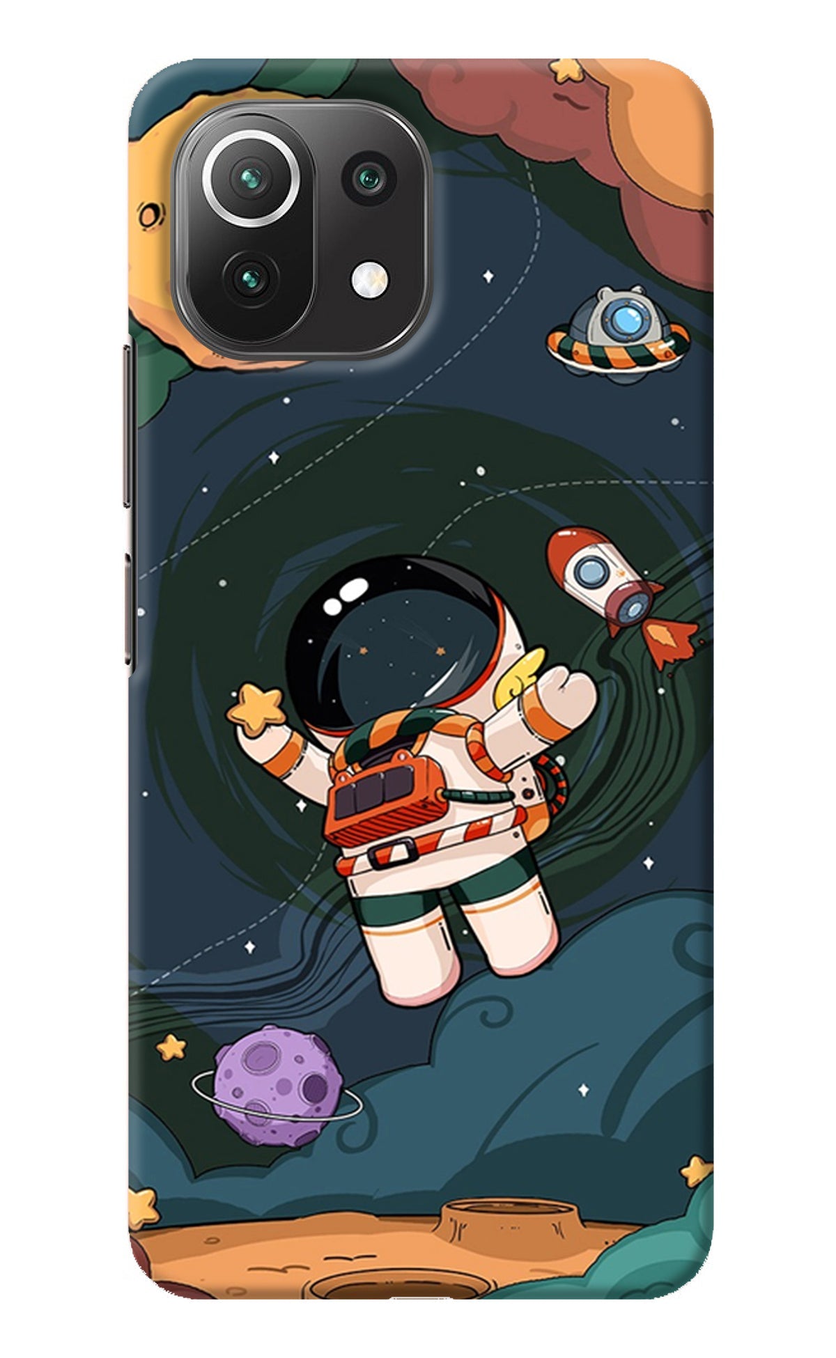 Cartoon Astronaut Mi 11 Lite NE 5G Back Cover